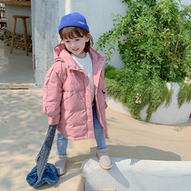 Clearing area ) Girls in winter dress with foreign gas thickened medium long 90 velvet velvet suit 2022 new foreign gas Korean version children