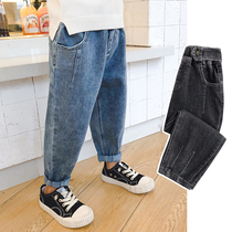 The new boy of the navy family 2022 jeans spring and autumn children's mascot children Korean pants pantytang children's trousers