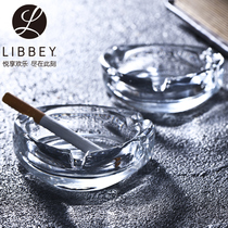 (2) Libbey Liby glass ashtray ashtray transparent European living room office ashtray