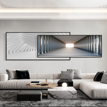 Modern simple living room decoratively painted sofa background wall hanging painting industrial wind space extended high-end light luxury murals