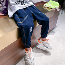 Boys jeans autumn clothes 2021 new childrens pants boys middle and big children Korean casual pants spring and autumn childrens clothing