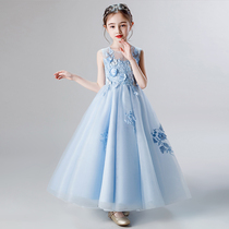 Children princess dress Summer dress Girl Cinderella Puffy yarn Foreign girl dress Mesh summer sleeveless yarn dress