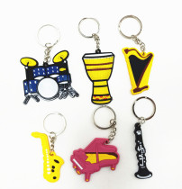 Color drum set African drum personality keychain saxophone piano black pipe piano line gift trinkets pendant