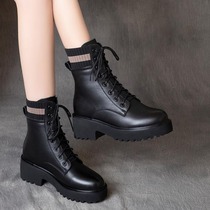 Martin boots female Inn Wind 2021 new Korean version Fashion thick bottom boot 100 lap spring autumn single boot winter gush short boots