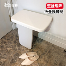 Folding shoe stool Entrance door wall wall invisible folding shoe chair Shoe stool Bathroom shower stool Bath chair