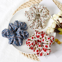 Net red ins girl large intestine hair ring head flower hair rope tied ponytail Korean rubber band fabric broken flower lattice head rope hair accessories