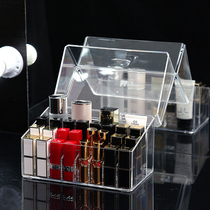 Net red lipstick storage box dustproof desktop lip glaze multi-grid cosmetics lipstick rack storage box transparent with cover