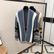Autumn 2019 new mens knitwear Korean style trend personality handsome outer wear net red cardigan sweater jacket trend