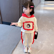 Girl Trendy Ocean Gas Suit 2022 New Fried Street Women Baby Nets Red Spring Children Sports Han Fan Two Sets