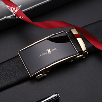 Paul belt mens leather automatic buckle middle-aged simple business first layer pure cowhide youth high-end trouser belt