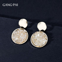 Silver pin cold wind earrings female Korean temperament advanced sense earrings 2021 New Tide personality Net red earrings earrings