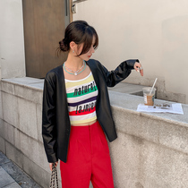 Design sense small crowdsheep Piscifit coat extremely minimalist lukewarm new V collar genuine leather fur coat female short