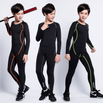 Childrens football training suit set Boys base fitness suit tights autumn and winter long sleeve football suit
