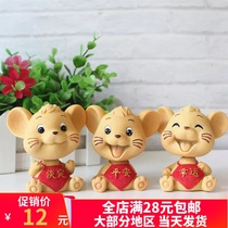 New year baking cake decoration 2020 mouse year mouse ornaments cute cartoon shaking head safe lucky mouse cake