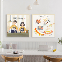 Restaurant decoration painting Japanese hanging painting dining room kitchen mural warm Hall dining table wall decoration Nordic Square
