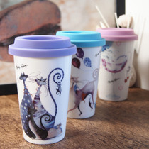 Creative Mug Coffee Cup ceramic water Cup Couples Cup with tea cup anti-hot and anti-spilling