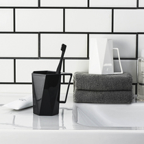 Luke geometric creative mouthwash Cup household couple toothbrush cylinder with handle plastic simple travel wash cup