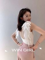 vv dance clothes WIN brand dance clothes Angel small wings Latin solid color modern beautiful top gymnastics uniform multi-color