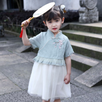 Next win girls Hanfu suit 2021 summer new Chinese style children super fairy dress tang dress skirt