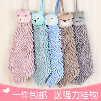 Creative hand towel hanging cartoon cute absorbent towel kindergarten thickened chenille childrens hand cloth