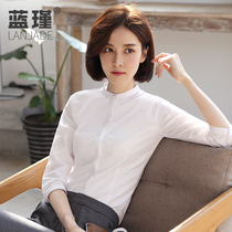 White shirt womens small man mid-sleeve spring and summer 2021 new half-sleeve Korean version waist shirt three-point sleeve occupation