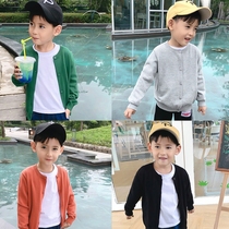 50% off clearance childrens clothing boys cardigan sweater thin section spring and autumn 2021 new baby childrens knitwear