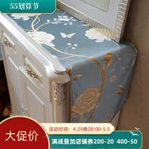 Light Extravagant New Chinese Embroidered Table Flag China Wind Flowers Bird Tea Banner Blue Table Cloth Tea Table Flag Cloth Bed Flag TV Cabinet Banner