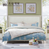 (New) mei ke home maid Berlin Spring minimalist wood bed upholstered bed 1 8m storage bedside table