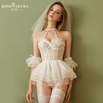 Sexy underwear sexy perspective perspective European and American bridal uniform temptation flirting women hot skirt passion suit