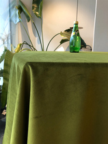 American retro table cloth light luxurious velvet pure tablecloth fabric red Nordic Morandi Modern Dormitory Desk Square