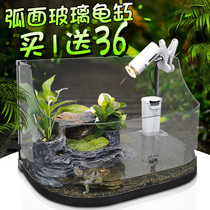 Raise turtle tank with drying table Villa glass turtle tank ecological super large special cylinder extra-large household water-free water