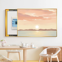 Nordic meter box decorative painting blocking box modern abstract push-pull switch box light luxury slide distribution box hanging picture