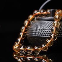 Natural Yellow Crystal Bracelet Womens Property Transfer Pearl Yellow Crystal Handstring Mens Collection Basil Beads Gift A