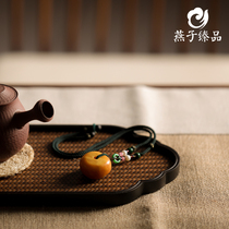 (Swallow Zhen Pin) 11 9g Natural Old Beeswax Peace Buckle Pendant Chicken Oil Yellow Amber Cake Necklace