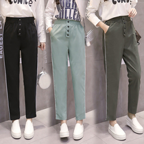 Suitable for thigh Root thick pants female fat mm autumn 2021 new size fat sister casual pants loose thin