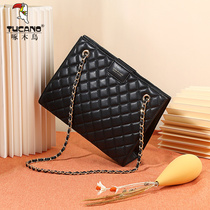 Woodpecker bag Pack 2022 new small fragrant wind inclined satchel large capacity single shoulder bag Rhombus Chain Bag Commuter Women bag