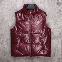 Fur coat mens genuine leather down jacket waistcoat in winter without passer-by sheep leather Shoulder Wine Red Warm Vest Broken Yard handling