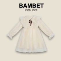 Italy BAMBET girl princess dress autumn children long sleeve dress female baby mesh dress girl dress
