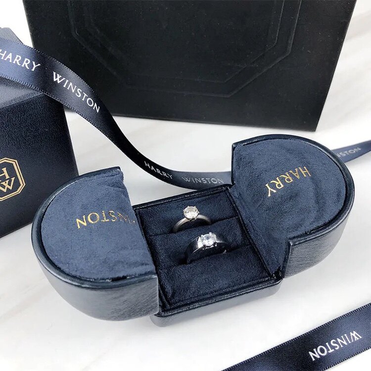 新款hw钻戒盒项链盒harry winston戒指盒海瑞温斯顿首饰包装盒子