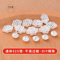Card Jane 925 Silver Hollow China Knot Beaded Partition diy Hand Woven Bracelet Necklace Beaded Material