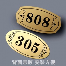 Hotel self-adhesive community door number house number custom modern simple Nordic stickers three-dimensional digital stickers Street modern