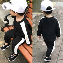 Sensense Chenchen mother and baby childrens clothing Baby long-sleeved autumn contrast sweater Childrens two-piece girls sports suit