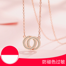 925 pure silver necklace woman pendant lock bone chain light extravagant and small crowdbrand design feel birthday New Year gift to girlfriend A