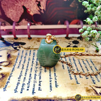 Gold silver Dongling Jade natural crystal Helping hand necklace pendant with chain perfume bottle