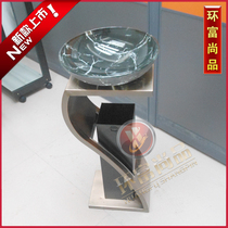 Bronze S-shaped floor ashtray stainless steel trash can Hotel lobby with ashtray trash can