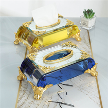 Luxurious Crystal Tissue Box Pendulum with Tea Table Napkin Box Home Living Room Cramps Table Paper Draw Custom Logo