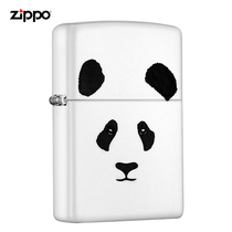 Genuine ZIPPO lighter white matte paint color printing cute adorable panda 28860 Zippo counter lettering male