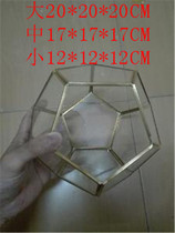 Football-shaped glass greenhouse Glass flower vase Glass flower pot Glass desktop storage and finishing display box Home decoration