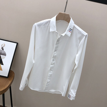 2019 autumn new mens long-sleeved shirt Korean slim-fit shirt professional white suit inch shirt handsome trend