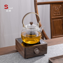 Shouou Walnut electric pottery stove tea steaming teapot high temperature resistant multi-function glass faience household tea ceremony accessories
